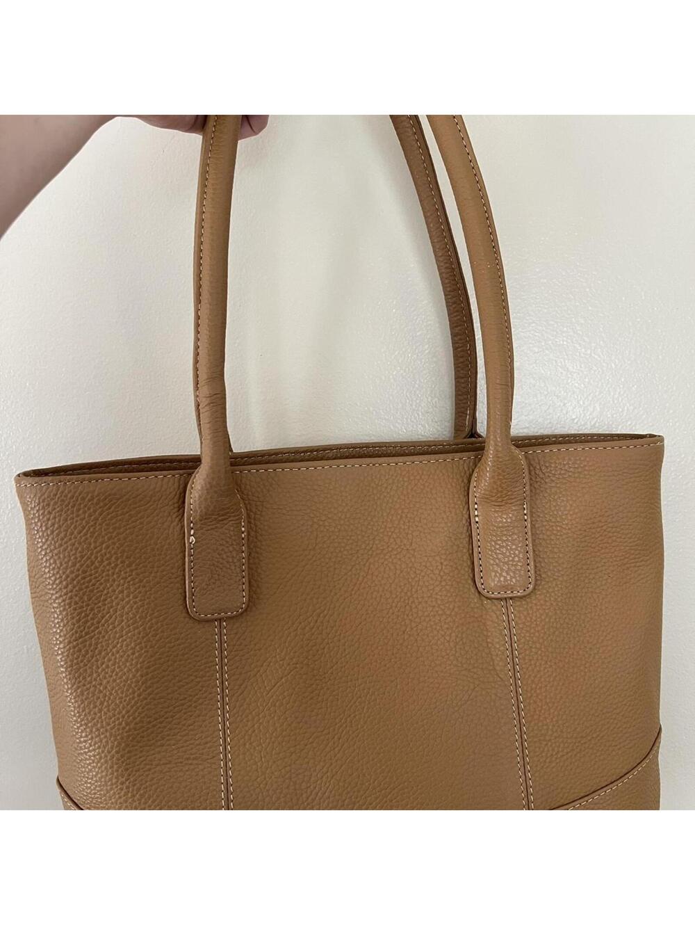 AmeriLeather Tan Leather Shoulder Bag EUC